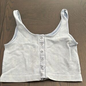 Aeropostale Light Blue Button-Up Tank Top